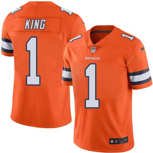 Nike Denver Broncos #1 Marquette King Orange Men's Stitched NFL Limited Rush Jersey