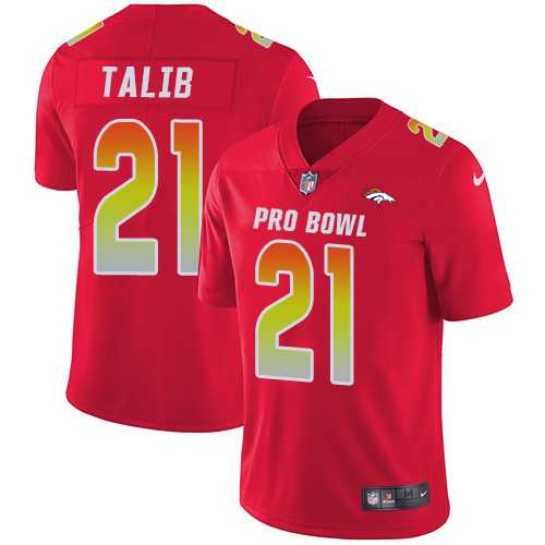 Nike Denver Broncos #21 Aqib Talib Red Men's Stitched NFL Limited AFC 2018 Pro Bowl Jersey