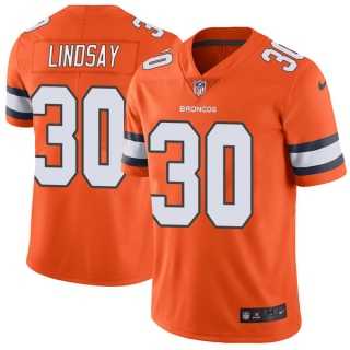 Nike Denver Broncos #30 Phillip Lindsay Orange Men's Stitched NFL Limited Rush Jersey