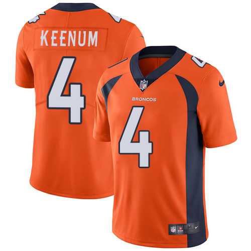 Nike Denver Broncos #4 Case Keenum Orange Team Color Men's Stitched NFL Vapor Untouchable Limited Jersey