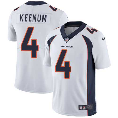 Nike Denver Broncos #4 Case Keenum White Men's Stitched NFL Vapor Untouchable Limited Jersey