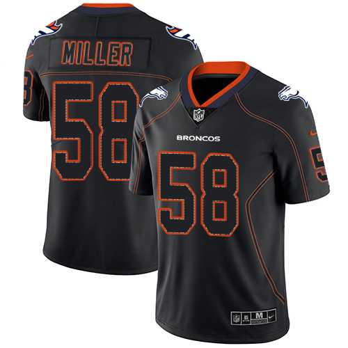 Nike Denver Broncos #58 Von Miller Lights Out Black Men's Stitched NFL Limited Rush Jersey