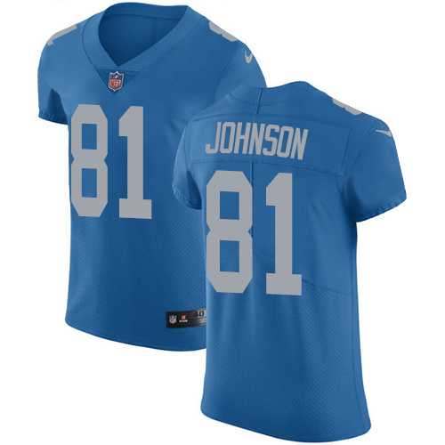 Nike Detroit Lions #81 Calvin Johnson Blue Alternate Men's Stitched NFL Vapor Untouchable Elite Jersey