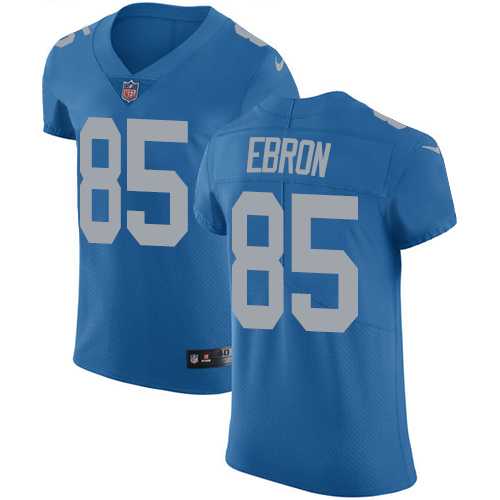 Nike Detroit Lions #85 Eric Ebron Blue Throwback Men's Stitched NFL Vapor Untouchable Elite Jersey