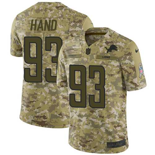 Nike Detroit Lions #93 Da'Shawn Hand Camo Men's Stitched NFL Limited 2018 Salute To Service Jersey