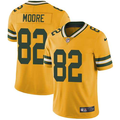 Nike Green Bay Packers #82 J'Mon Moore Yellow Men's Stitched NFL Limited Rush Jersey