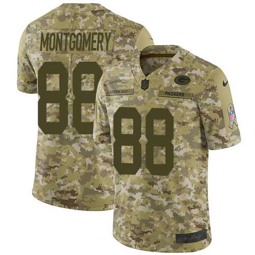 Nike Green Bay Packers #88 Ty Montgomery Camo Men's Stitched NFL Limited 2018 Salute To Service Jersey