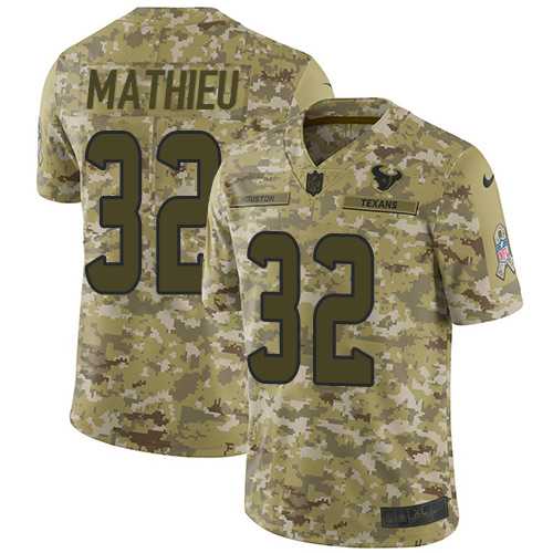Nike Houston Texans #32 Tyrann Mathieu Camo Men's Stitched NFL Limited 2018 Salute To Service Jersey