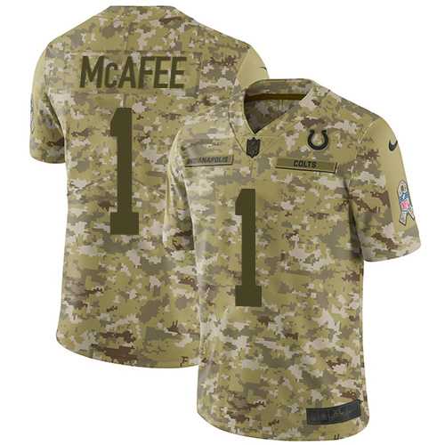 Nike Indianapolis Colts #1 Pat McAfee Camo Men's Stitched NFL Limited 2018 Salute To Service Jersey