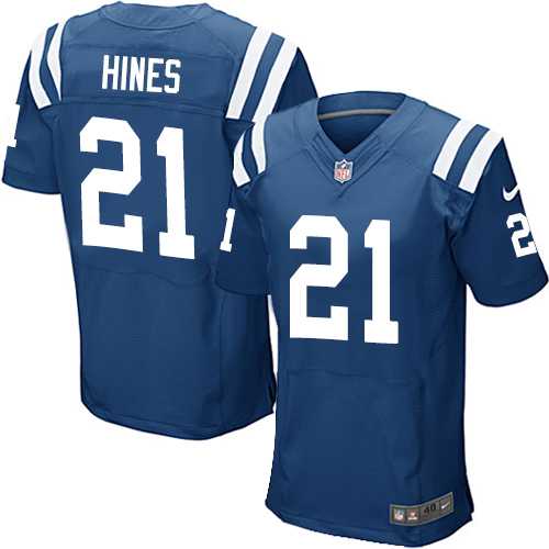 Nike Indianapolis Colts #21 Nyheim Hines Royal Blue Team Color Men's Stitched NFL Elite Jersey
