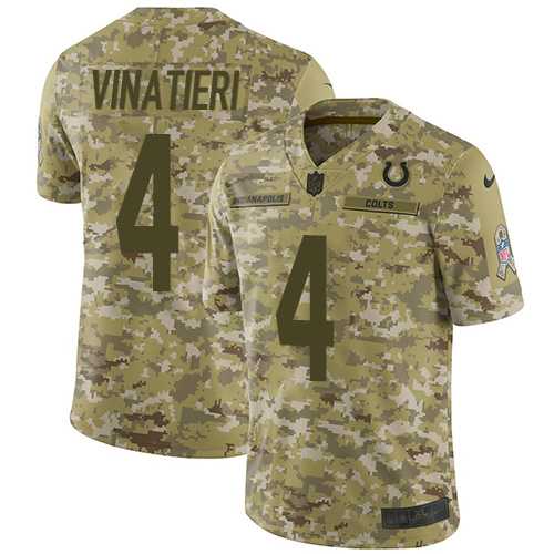 Nike Indianapolis Colts #4 Adam Vinatieri Camo Men's Stitched NFL Limited 2018 Salute To Service Jersey