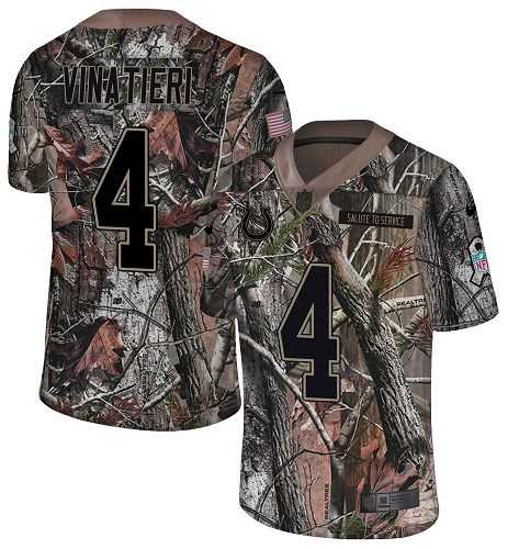 Nike Indianapolis Colts #4 Adam Vinatieri Camo Men's Stitched NFL Limited Rush Realtree Jersey