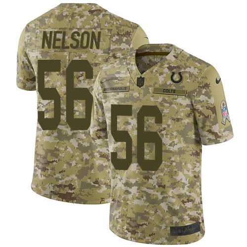 Nike Indianapolis Colts #56 Quenton Nelson Camo Men's Stitched NFL Limited 2018 Salute To Service Jersey