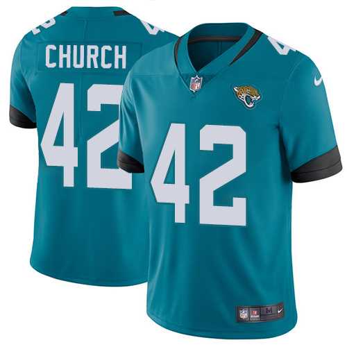 Nike Jacksonville Jaguars #42 Barry Church Teal Green Alternate Men's Stitched NFL Vapor Untouchable Limited Jersey