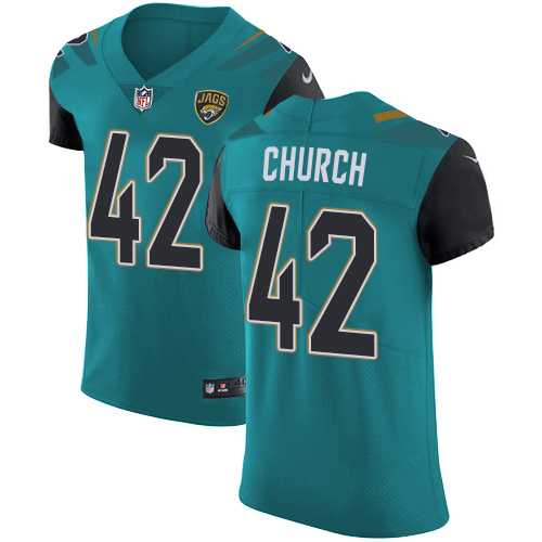 Nike Jacksonville Jaguars #42 Barry Church Teal Green Team Color Men's Stitched NFL Vapor Untouchable Elite Jersey