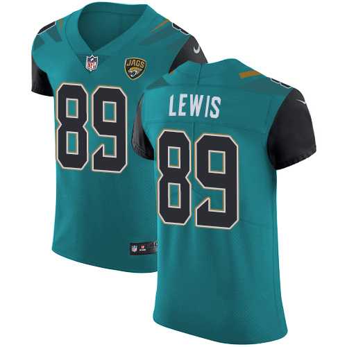 Nike Jacksonville Jaguars #89 Marcedes Lewis Teal Green Team Color Men's Stitched NFL Vapor Untouchable Elite Jersey