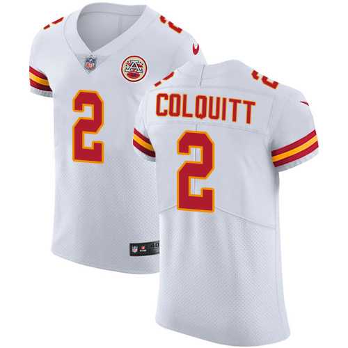 Nike Kansas City Chiefs #2 Dustin Colquitt White Men's Stitched NFL Vapor Untouchable Elite Jersey