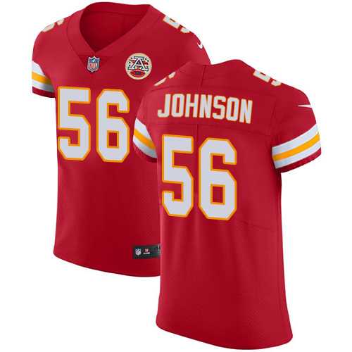 Nike Kansas City Chiefs #56 Derrick Johnson Red Team Color Men's Stitched NFL Vapor Untouchable Elite Jersey