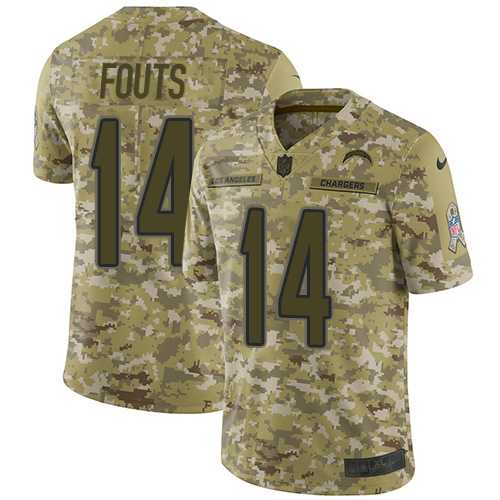 Nike Los Angeles Chargers #14 Dan Fouts Camo Men's Stitched NFL Limited 2018 Salute To Service Jersey