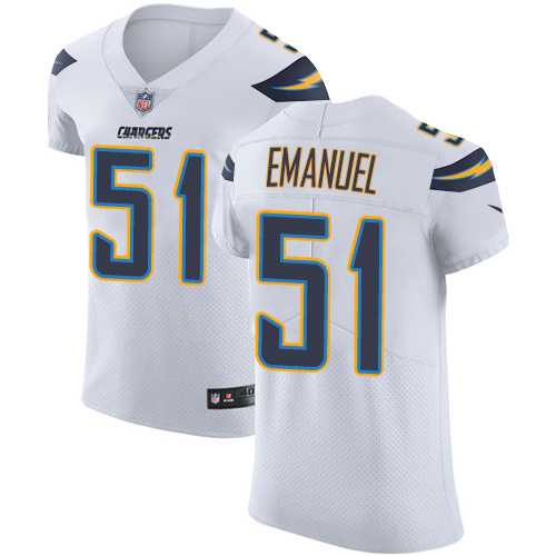 Nike Los Angeles Chargers #51 Kyle Emanuel White Men's Stitched NFL Vapor Untouchable Elite Jersey