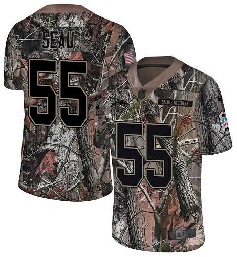 Nike Los Angeles Chargers #55 Junior Seau Camo Men's Stitched NFL Limited Rush Realtree Jersey