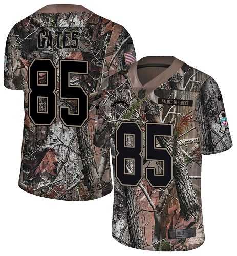 Nike Los Angeles Chargers #85 Antonio Gates Camo Men's Stitched NFL Limited Rush Realtree Jersey