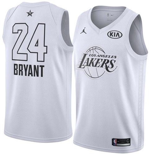 Nike Los Angeles Lakers #24 Kobe Bryant White NBA Jordan Swingman 2018 All-Star Game Jersey