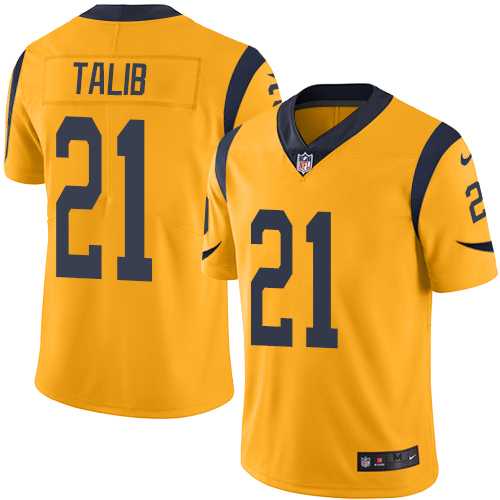 Nike Los Angeles Rams #21 Aqib Talib Gold Men's Stitched NFL Limited Rush Jersey