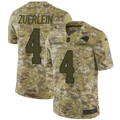 Nike Los Angeles Rams #4 Greg Zuerlein Camo Men's Stitched NFL Limited 2018 Salute To Service Jersey