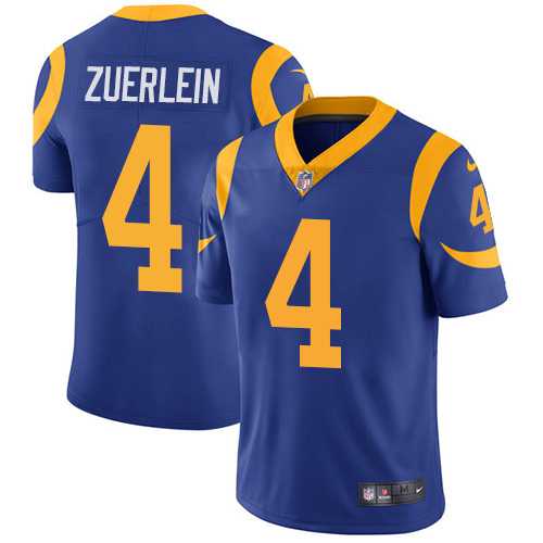 Nike Los Angeles Rams #4 Greg Zuerlein Royal Blue Alternate Men's Stitched NFL Vapor Untouchable Limited Jersey