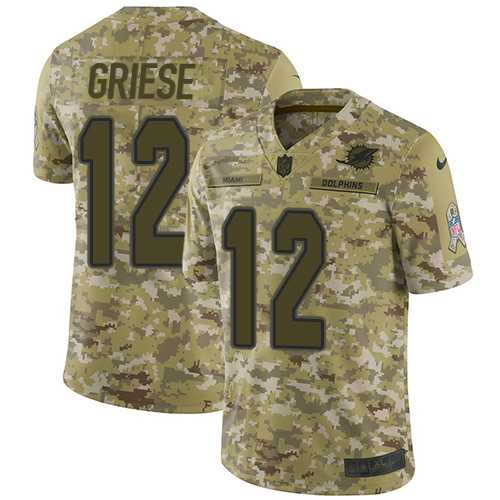 Nike Miami Dolphins #12 Bob Griese Camo Men's Stitched NFL Limited 2018 Salute To Service Jersey