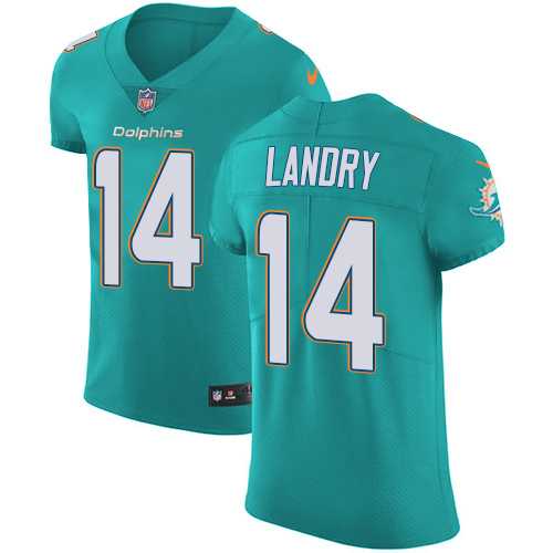Nike Miami Dolphins #14 Jarvis Landry Aqua Green Team Color Men's Stitched NFL Vapor Untouchable Elite Jersey