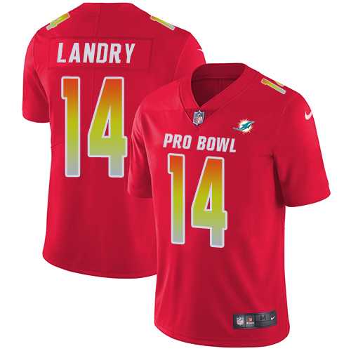 Nike Miami Dolphins #14 Jarvis Landry Red Men's Stitched NFL Limited AFC 2018 Pro Bowl Jersey