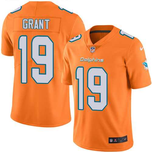 Nike Miami Dolphins #19 Jakeem Grant Orange Men's Stitched NFL Limited Rush Jersey