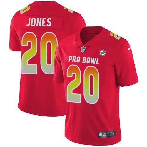 Nike Miami Dolphins #20 Reshad Jones Red Men's Stitched NFL Limited AFC 2018 Pro Bowl Jersey