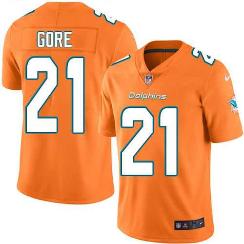 Nike Miami Dolphins #21 Frank Gore Orange Men's Stitched NFL Limited Rush Jersey