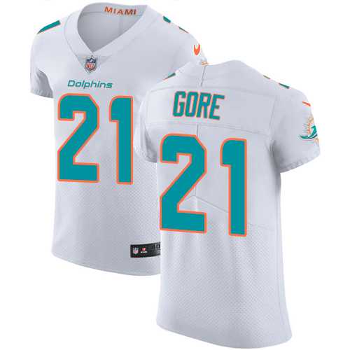 Nike Miami Dolphins #21 Frank Gore White Men's Stitched NFL Vapor Untouchable Elite Jersey