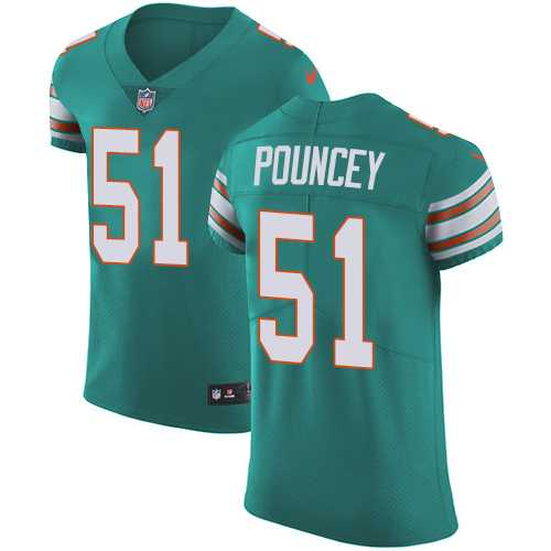 Nike Miami Dolphins #51 Mike Pouncey Aqua Green Alternate Men's Stitched NFL Vapor Untouchable Elite Jersey