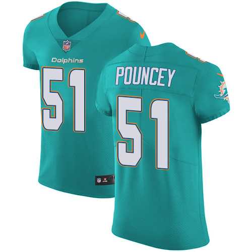 Nike Miami Dolphins #51 Mike Pouncey Aqua Green Team Color Men's Stitched NFL Vapor Untouchable Elite Jersey