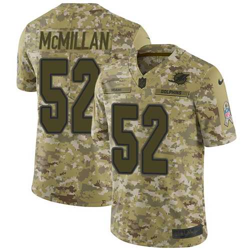 Nike Miami Dolphins #52 Raekwon McMillan Camo Men's Stitched NFL Limited 2018 Salute To Service Jersey