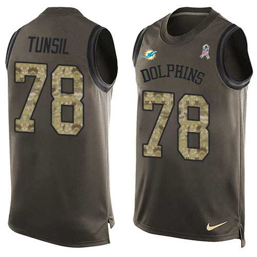 Nike Miami Dolphins #78 Laremy Tunsil Green Men's Stitched NFL Limited Salute To Service Tank Top Jersey