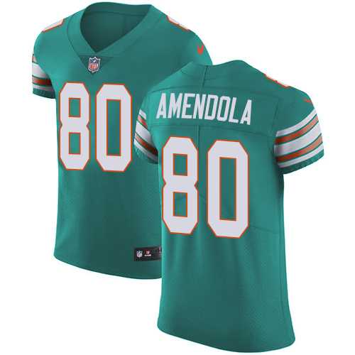 Nike Miami Dolphins #80 Danny Amendola Aqua Green Alternate Men's Stitched NFL Vapor Untouchable Elite Jersey