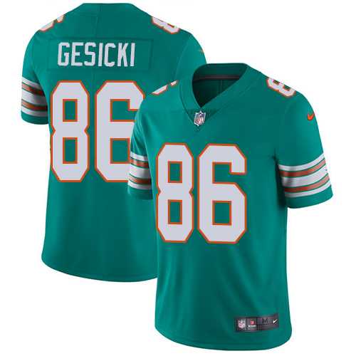 Nike Miami Dolphins #86 Mike Gesicki Aqua Green Alternate Men's Stitched NFL Vapor Untouchable Limited Jersey