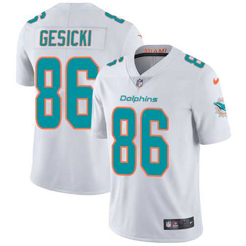 Nike Miami Dolphins #86 Mike Gesicki White Men's Stitched NFL Vapor Untouchable Limited Jersey