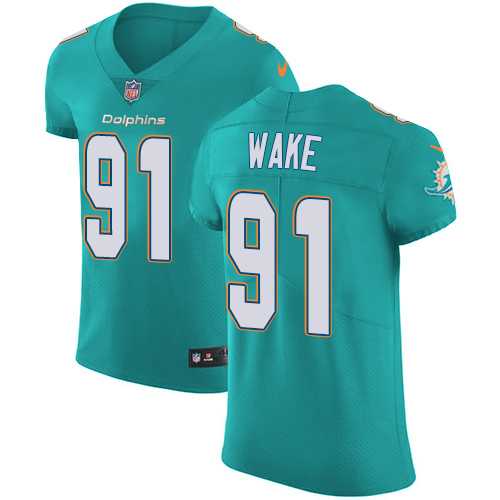 Nike Miami Dolphins #91 Cameron Wake Aqua Green Team Color Men's Stitched NFL Vapor Untouchable Elite Jersey