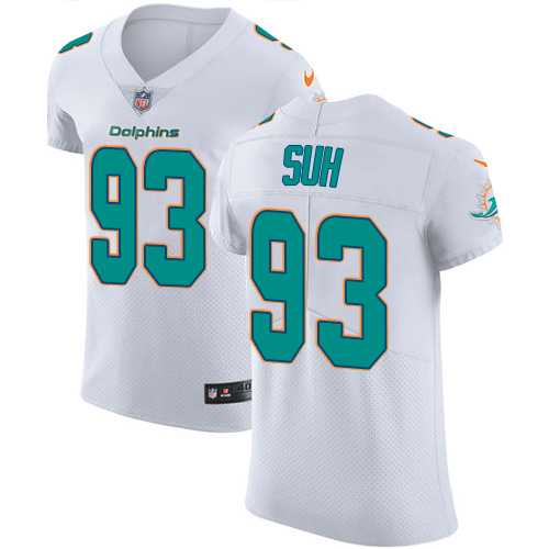 Nike Miami Dolphins #93 Ndamukong Suh White Men's Stitched NFL Vapor Untouchable Elite Jersey