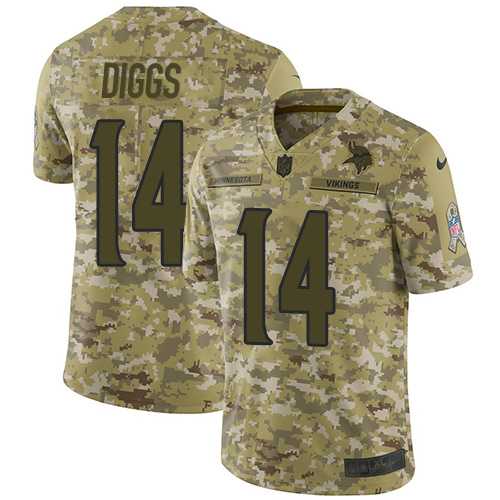 Nike Minnesota Vikings #14 Stefon Diggs Camo Men's Stitched NFL Limited 2018 Salute To Service Jersey