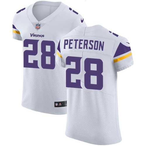 Nike Minnesota Vikings #28 Adrian Peterson White Men's Stitched NFL Vapor Untouchable Elite Jersey