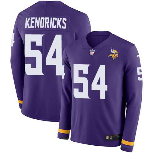 Nike Minnesota Vikings #54 Eric Kendricks Purple Team Color Men's Stitched NFL Limited Therma Long Sleeve Jersey