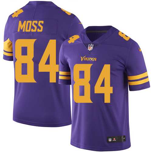 Nike Minnesota Vikings #84 Randy Moss Purple Men's Stitched NFL Limited Rush Jersey